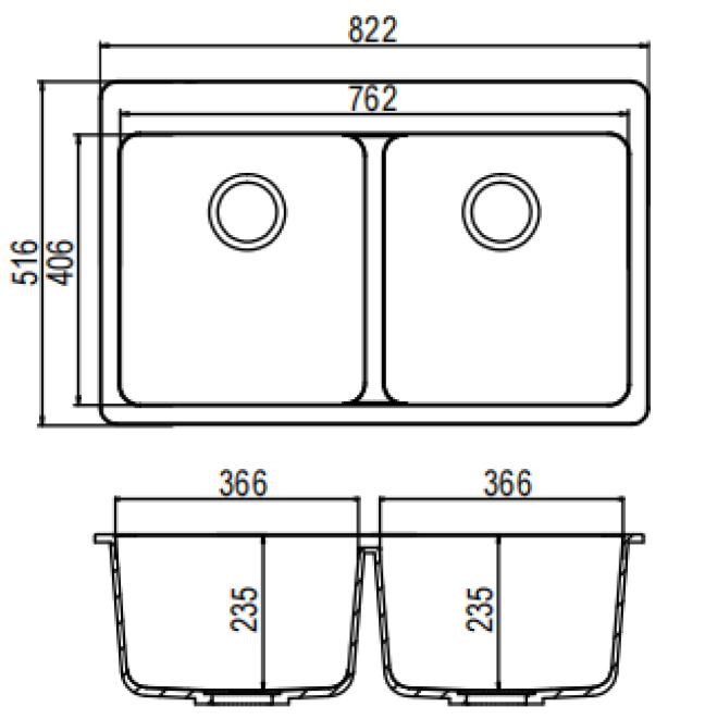 Chậu đá 2 hố Maadela MDS-A8251B