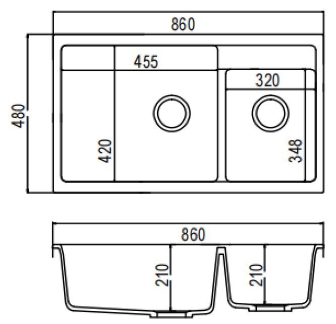 Chậu đá 2 hố Maadela MDS-A8648W