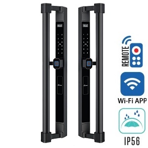 Khóa điện tử, vân tay dùng cho đại sảnh, biệt thự dành cho cửa nhôm Demax SL808 BN LUX - App