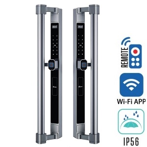 Khóa điện tử, vân tay dùng cho đại sảnh, biệt thự dành cho cửa nhôm Demax SL808 GS LUX - App