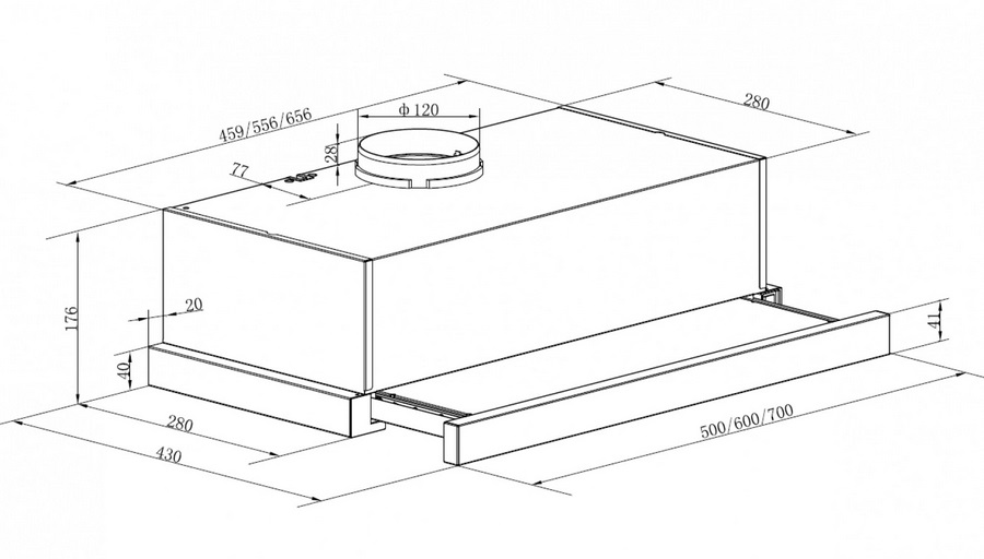 Máy hút mùi âm tủ 70cm Maadela MH-70TC