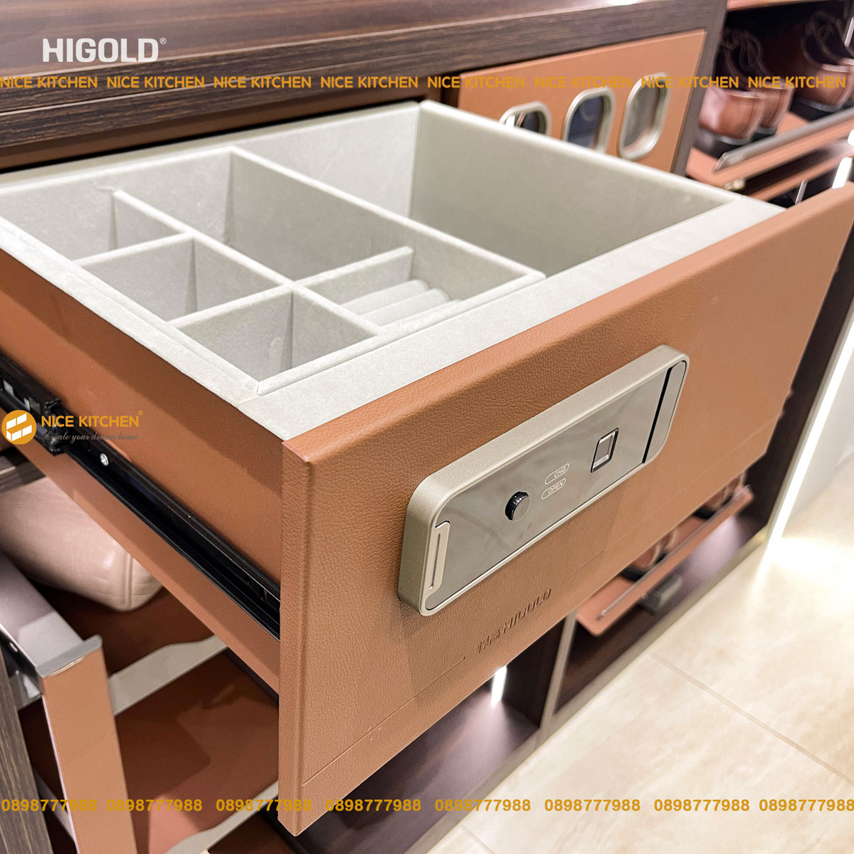 Két sắt bảo hiểm Higold Series BV Nâu cao cấp khóa vân tay thông minh 703297S