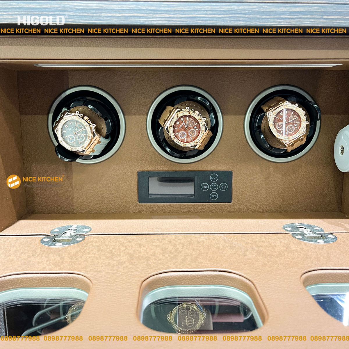 Tủ xoay đồng hồ cơ Higold Series BV nâu cao cấp 706154S