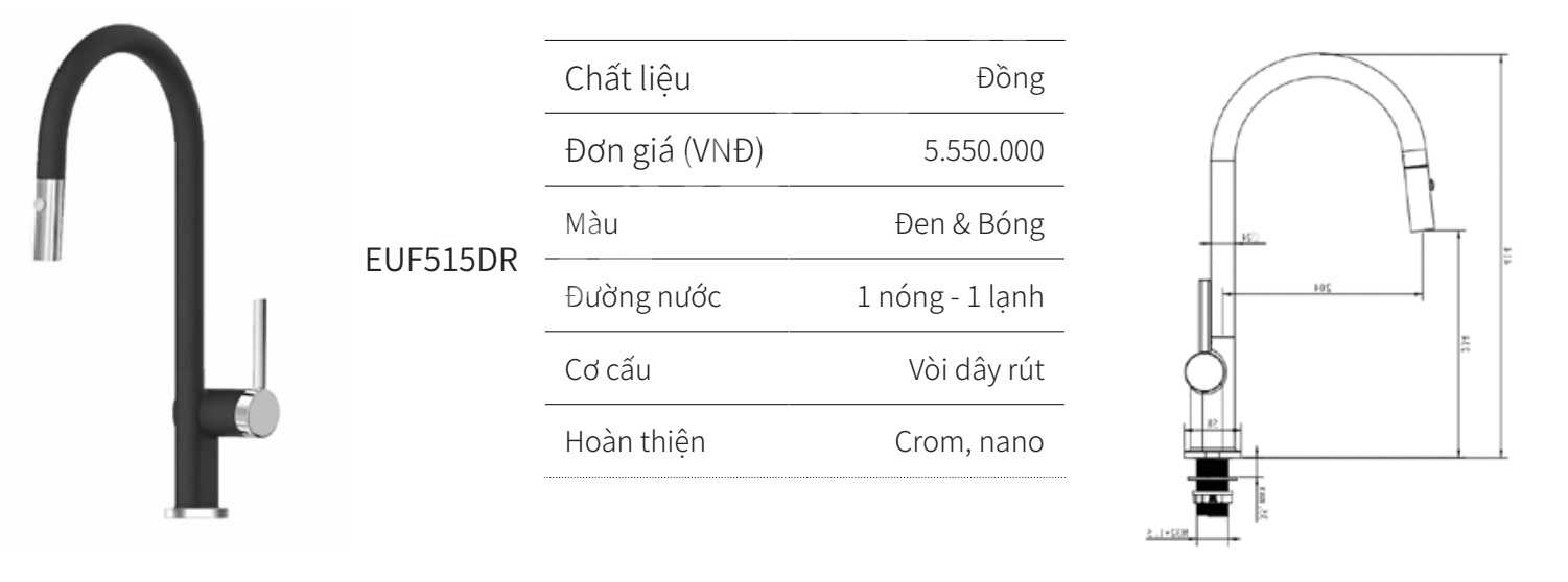Vòi rút nóng lạnh EUROGOLD EUF515DR