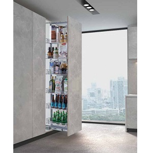 Kệ tủ đồ khô 6 tầng FASTER Inox SUS304 nan tròn cánh rút FS TK4006CK304
