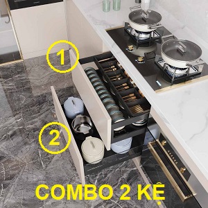 Bộ Combo Kệ bát đĩa + Kệ xoong nồi FASTER nhôm phủ Fluorocarbon FSBP2070CH FSBP2080CH FSBP2090CH