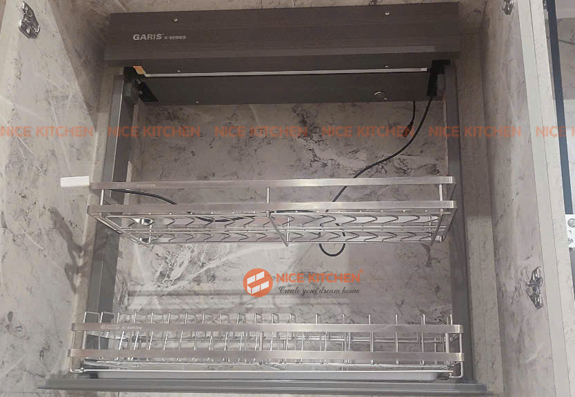 Giá bát đĩa nâng hạ điện cảm ứng bằng giọng nói GARIS GL06X