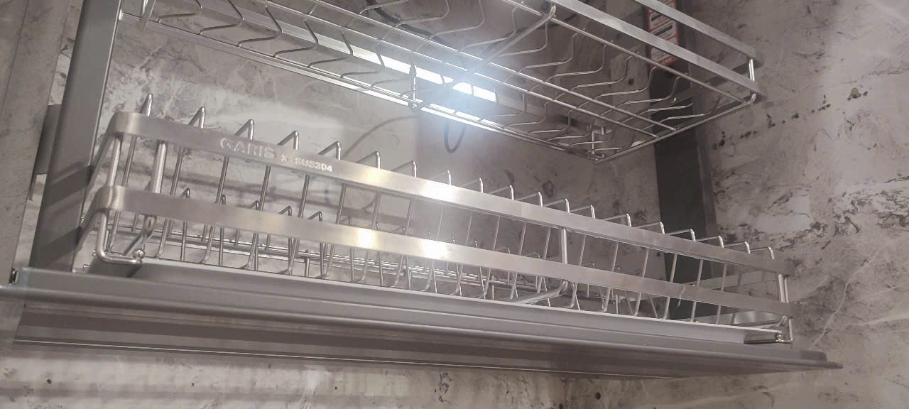 Giá bát đĩa nâng hạ điện cảm ứng bằng giọng nói GARIS GL06X