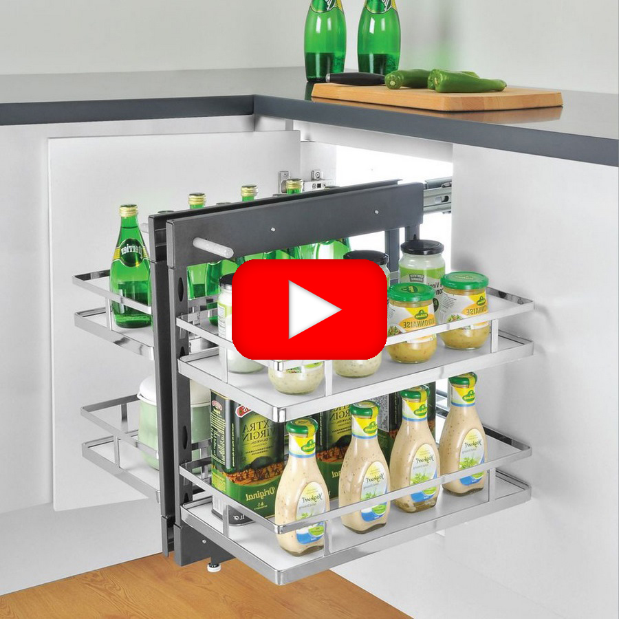Kệ góc mở toàn phần, kệ liên hoàn góc - Giải pháp lưu trữ đồ thông minh cho góc tủ bếp