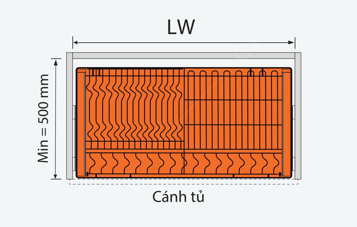 Giá bát đĩa đa năng GARIS Inox 304 nan Oval MD04V New