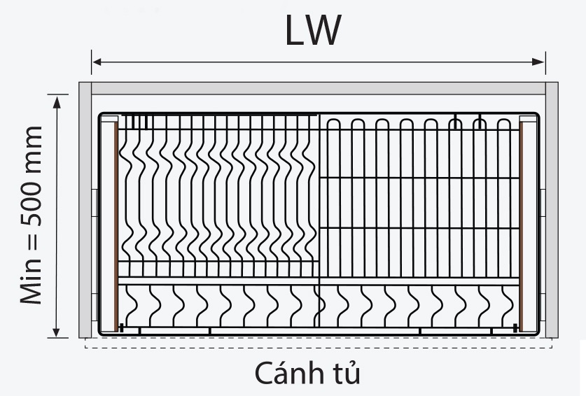 Giá bát đĩa đa năng GARIS thép phủ nano nan Oval MD04N