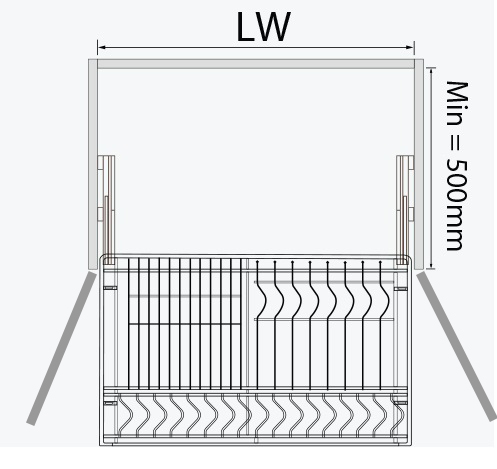 Kệ bát đĩa đa năng GARIS Inox 304 GD04C cánh mở