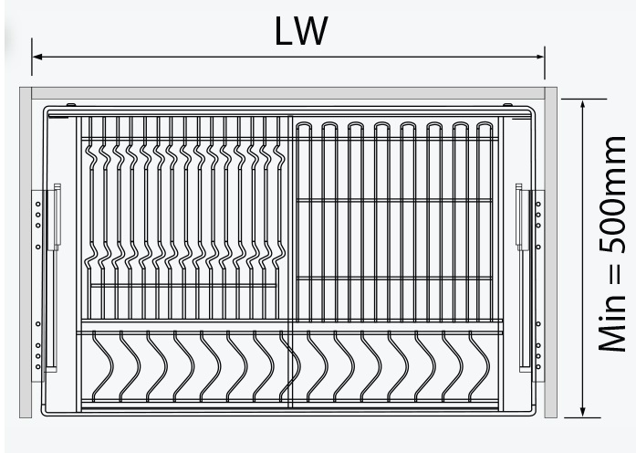Kệ bát đĩa đa năng GARIS Inox 304 GD04E cánh mở