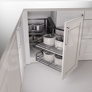 Kệ góc liên hoàn nan Oval màu Titan GARIS MC02N.45