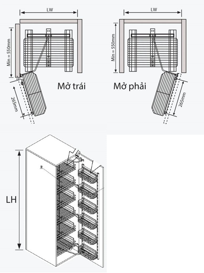 Kệ tủ đồng khô 6 tầng Inox 304 GARIS MS6.45V