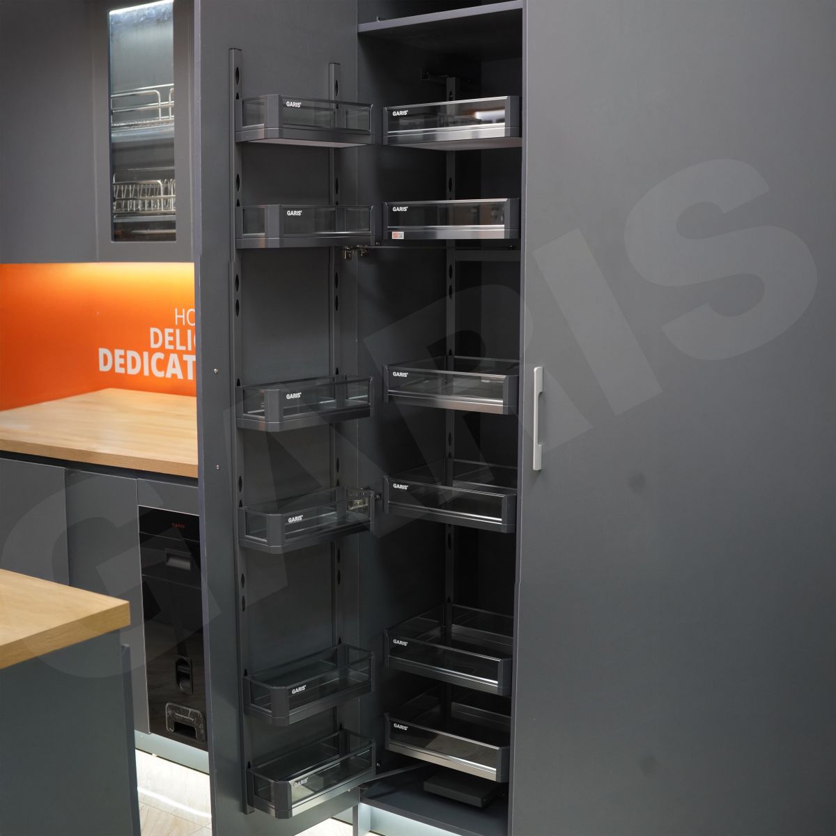 Kệ tủ đồ khô 6 tầng nhôm vách kính GARIS GS6.45A GS6.60A