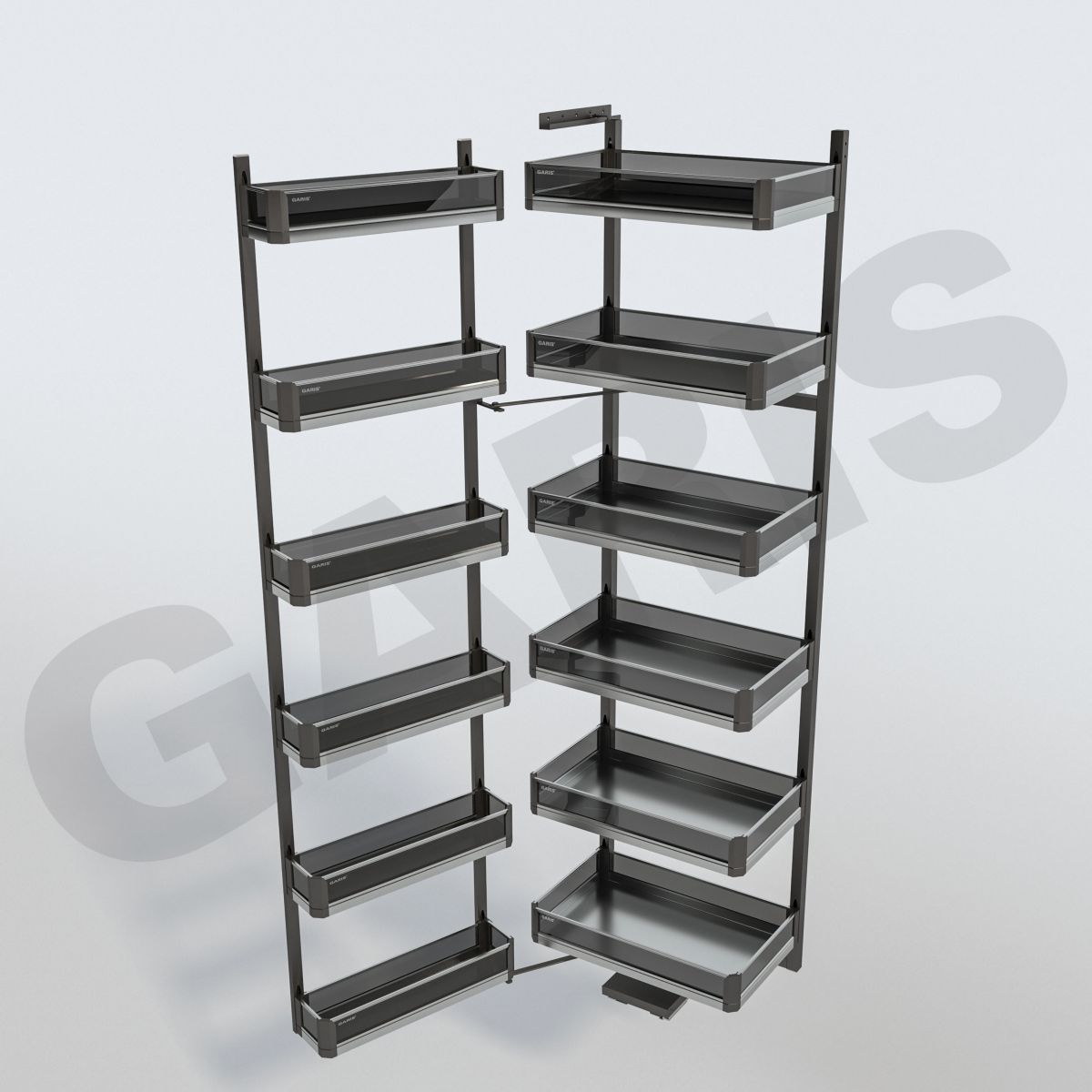 Kệ tủ đồ khô 6 tầng nhôm vách kính GARIS GS6.45A GS6.60A