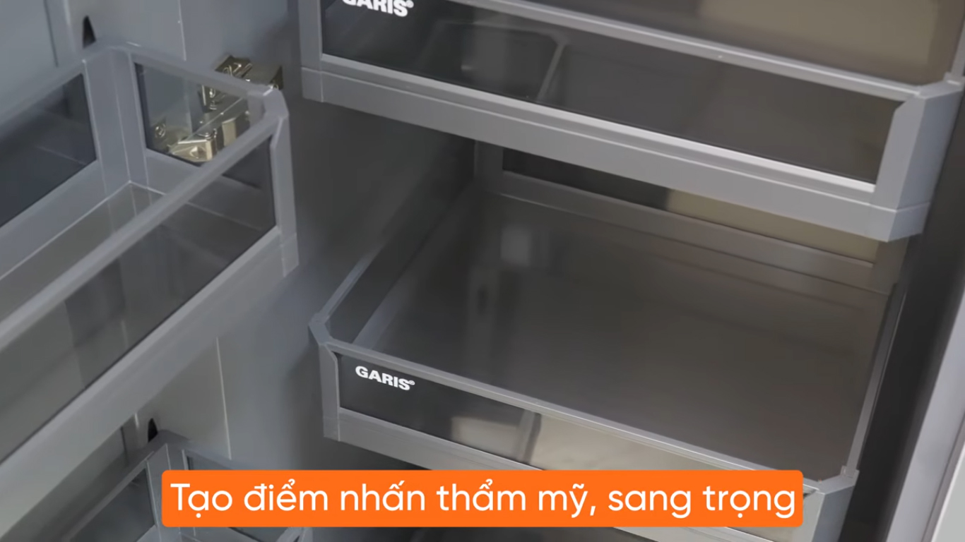 Kệ tủ đồ khô 6 tầng nhôm vách kính GARIS GS6.45D GS6.60D