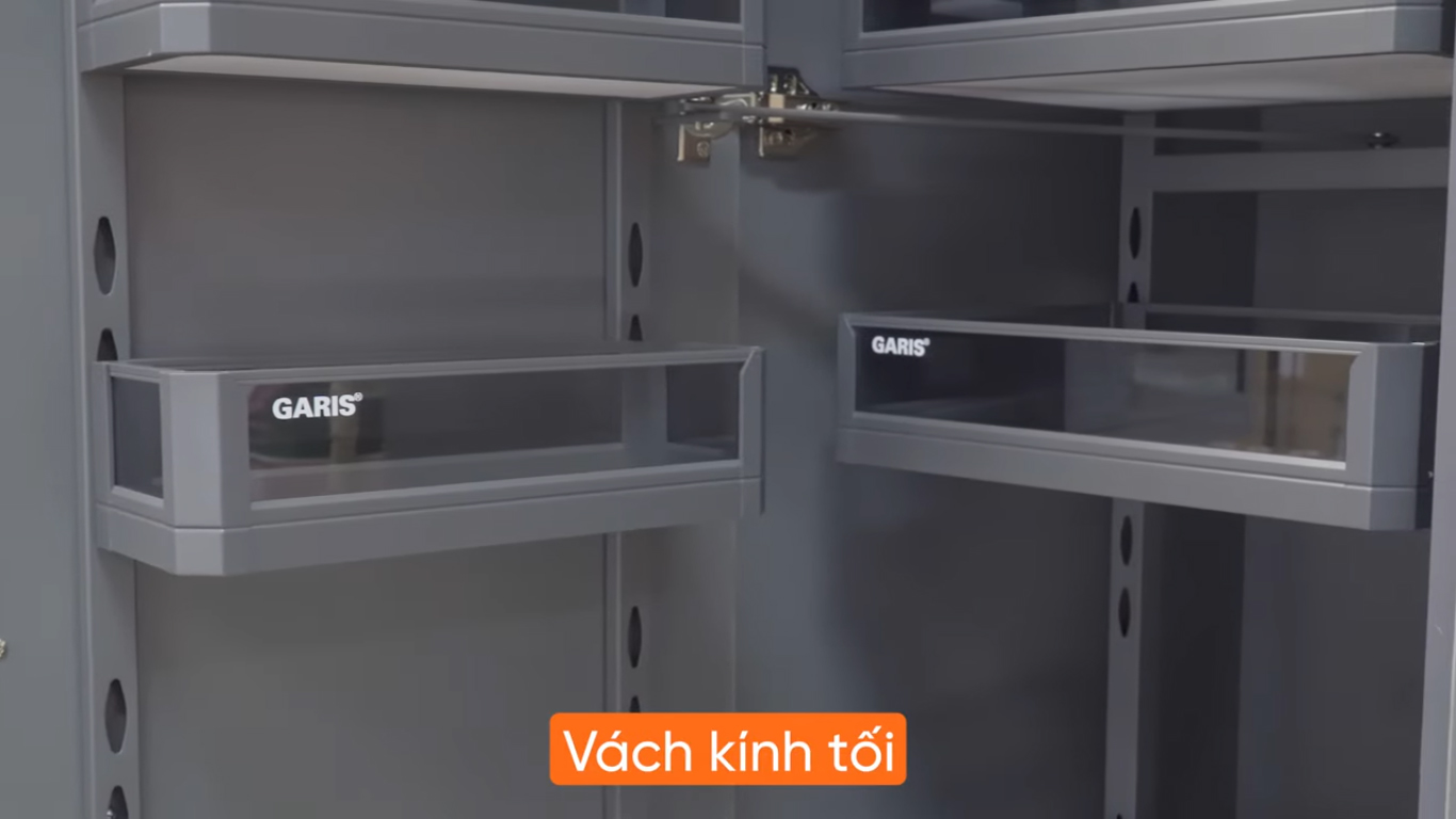 Kệ tủ đồ khô 6 tầng nhôm vách kính GARIS GS6.45D GS6.60D