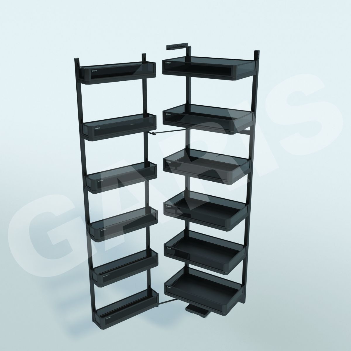 Kệ tủ đồ khô 6 tầng nhôm vách kính GARIS GS6.45D GS6.60D