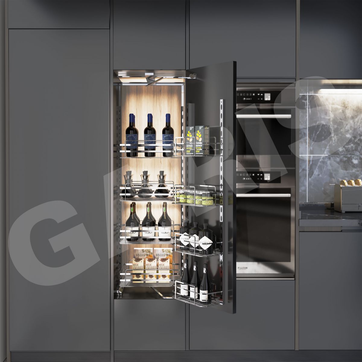 Kệ tủ đồ khô 4 tầng GARIS Inox 304 GS04.45C