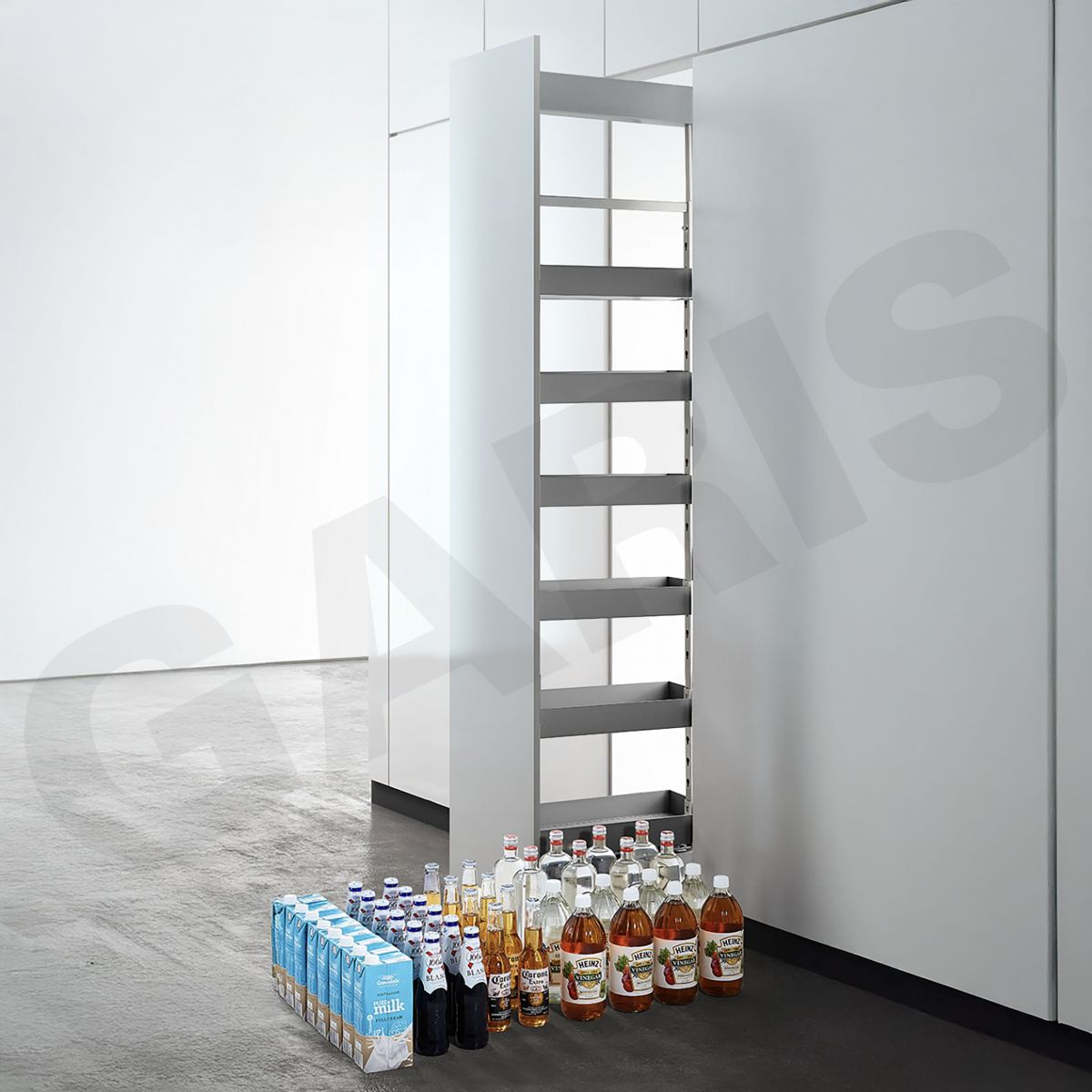 Kệ tủ đồ khô 6 tầng cánh rút hợp kim nhôm GARIS MS6.40GA