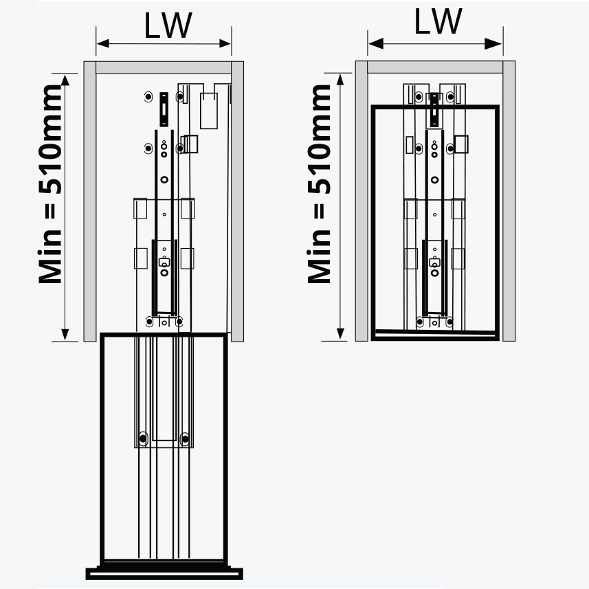 Kệ tủ đồ khô 6 tầng cánh rút hợp kim nhôm GARIS MS6.40GA