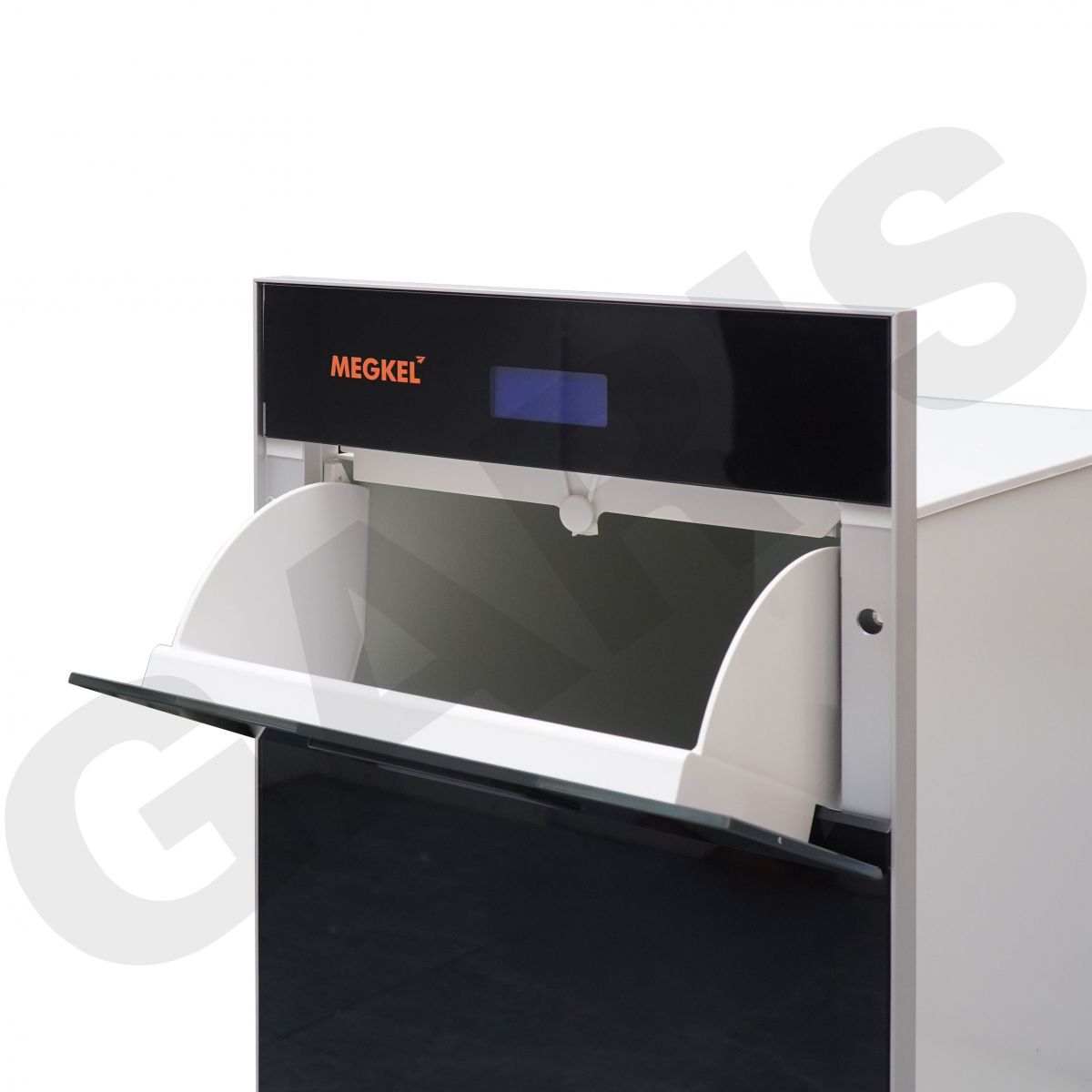 Thùng gạo điện tử mặt kính viền nhôm GARIS MR06.30BE MR06.30ME