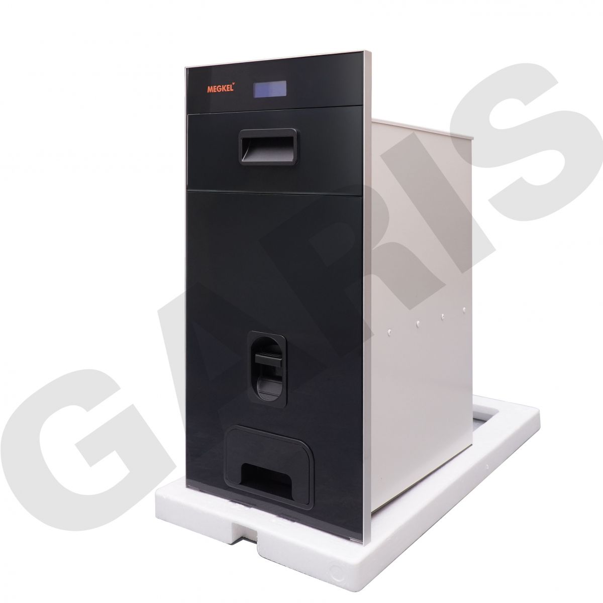 Thùng gạo điện tử mặt kính viền nhôm GARIS MR06.30BE MR06.30ME