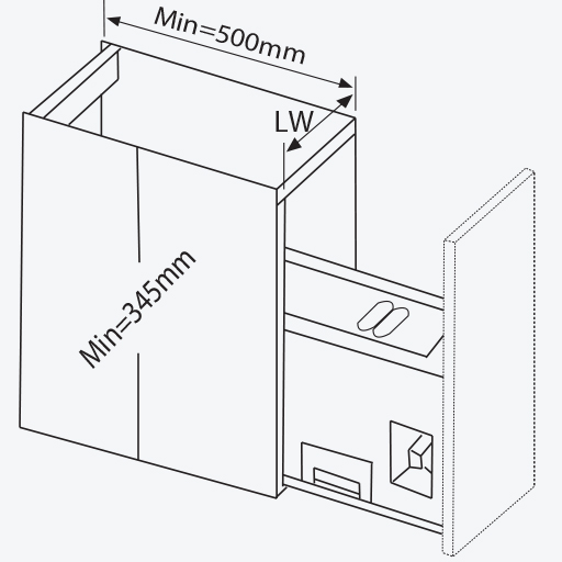 Thùng gạo âm tủ gắn cánh GARIS GR04.30