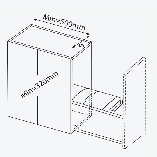 Thùng gạo âm tủ gắn cánh GARIS GR05.30