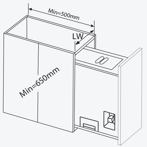 Thùng gạo âm tủ gắn cánh GARIS GR08.30