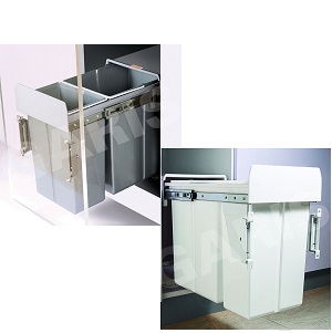 Thùng rác đôi gắn cánh âm tủ GARIS GW06.30G GW06.30W
