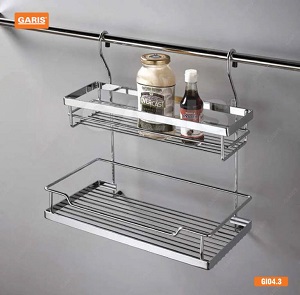 Giá để gia vị 2 tầng treo ngoài Inox 304 GARIS GI04.3