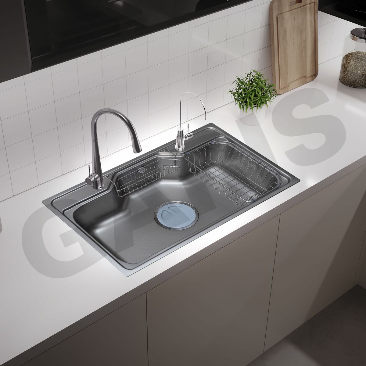 Chậu rửa bát 1 hố inox SUS304 GARIS GS11.80