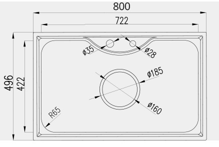 Chậu rửa bát 1 hố inox SUS304 GARIS GS15.80