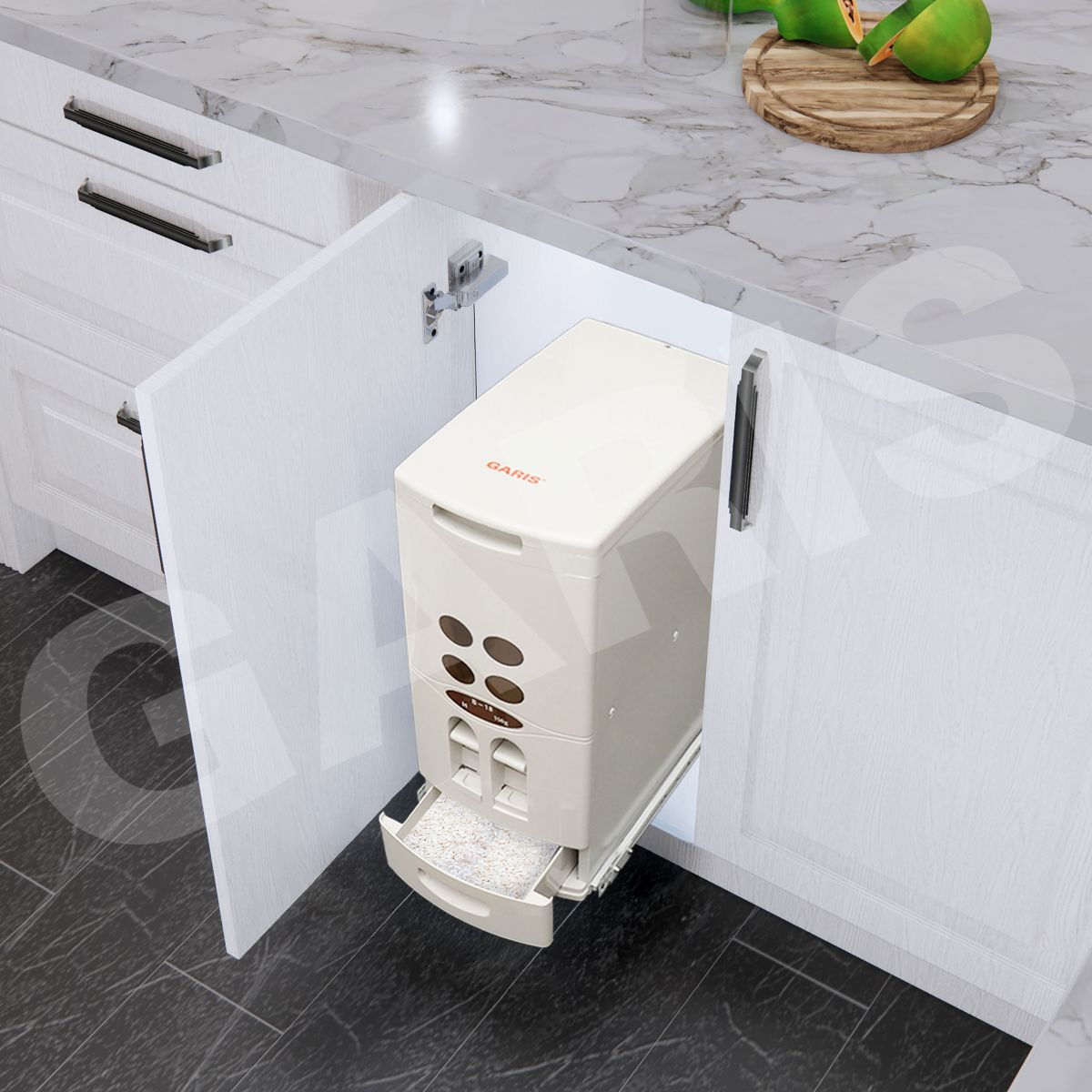 Thùng gạo âm tủ cánh mở GARIS GR13.30 GR23.30