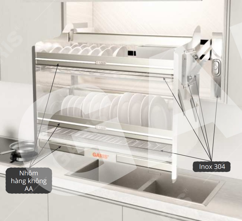 Giá bát đĩa nâng hạ di động GARIS GL06AG