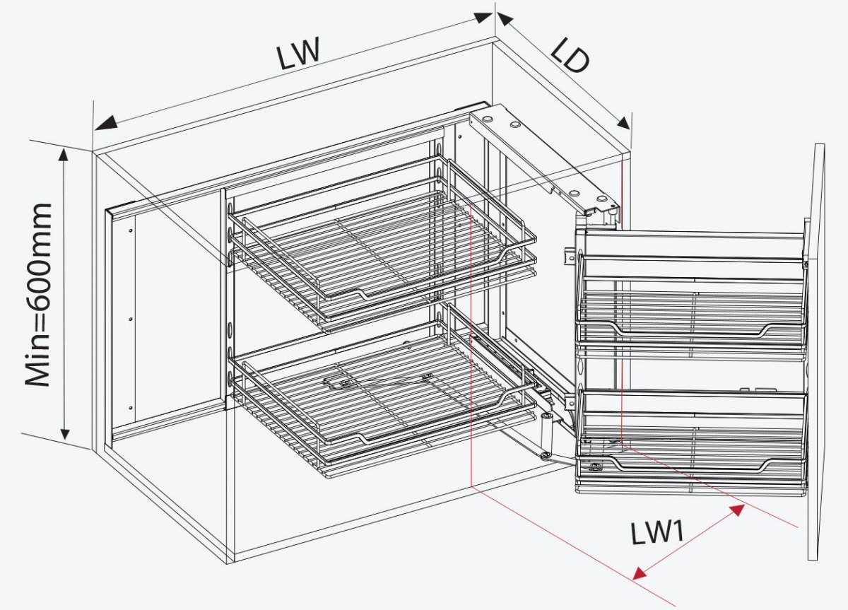 Kệ góc liên hoàn Inox SUS304 GARIS MC02V.45 Corner Series