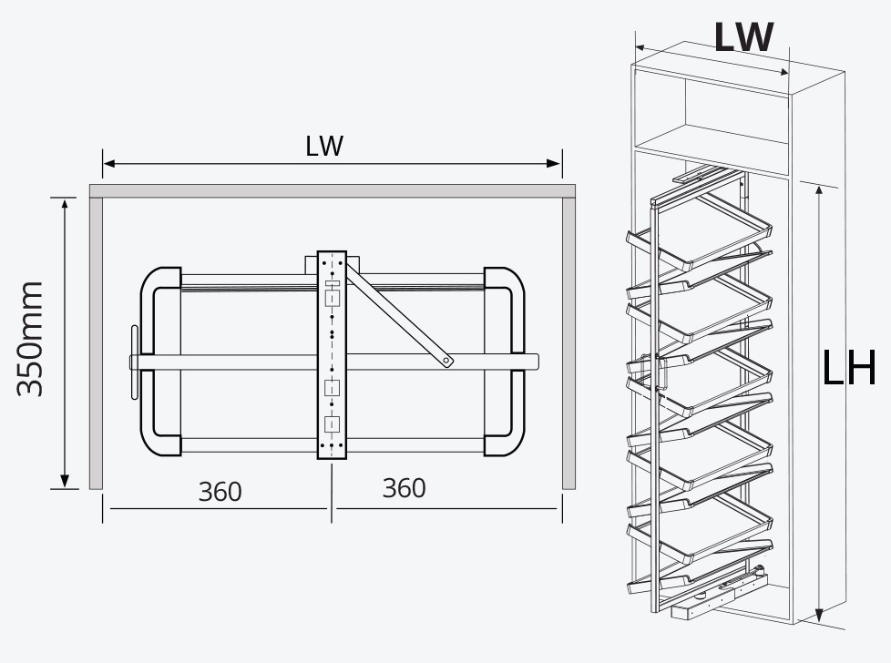 Kệ giày dép thông minh 12 tầng xoay 360 độ GARIS GW44E LIFTMAX Series