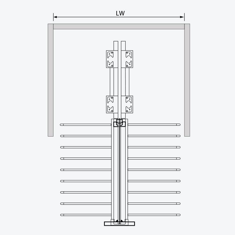 Kệ vắt quần áo đôi ray giảm chấn GW35E LIFTMAX Series