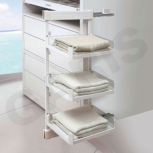 Kệ để đồ 3 tầng, ray giảm chấn GARIS GW15