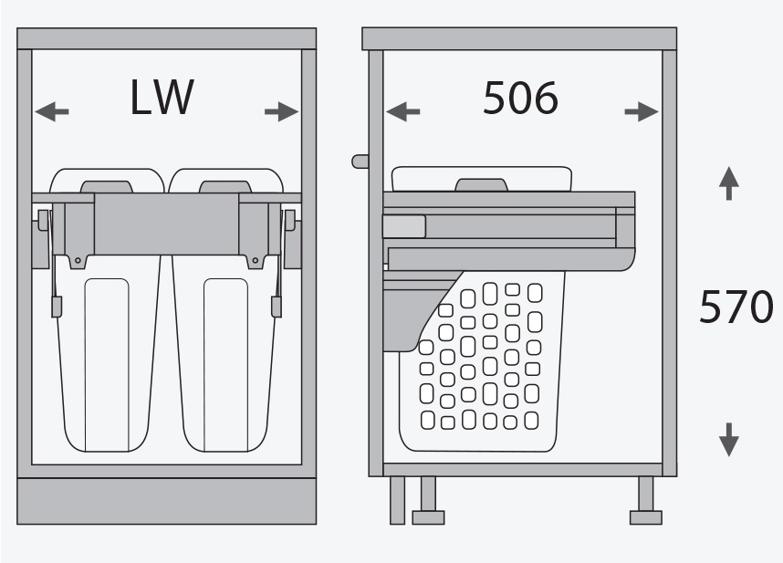 Giỏ đựng đồ giặt đôi 70L GARIS GW29 SNOW Series