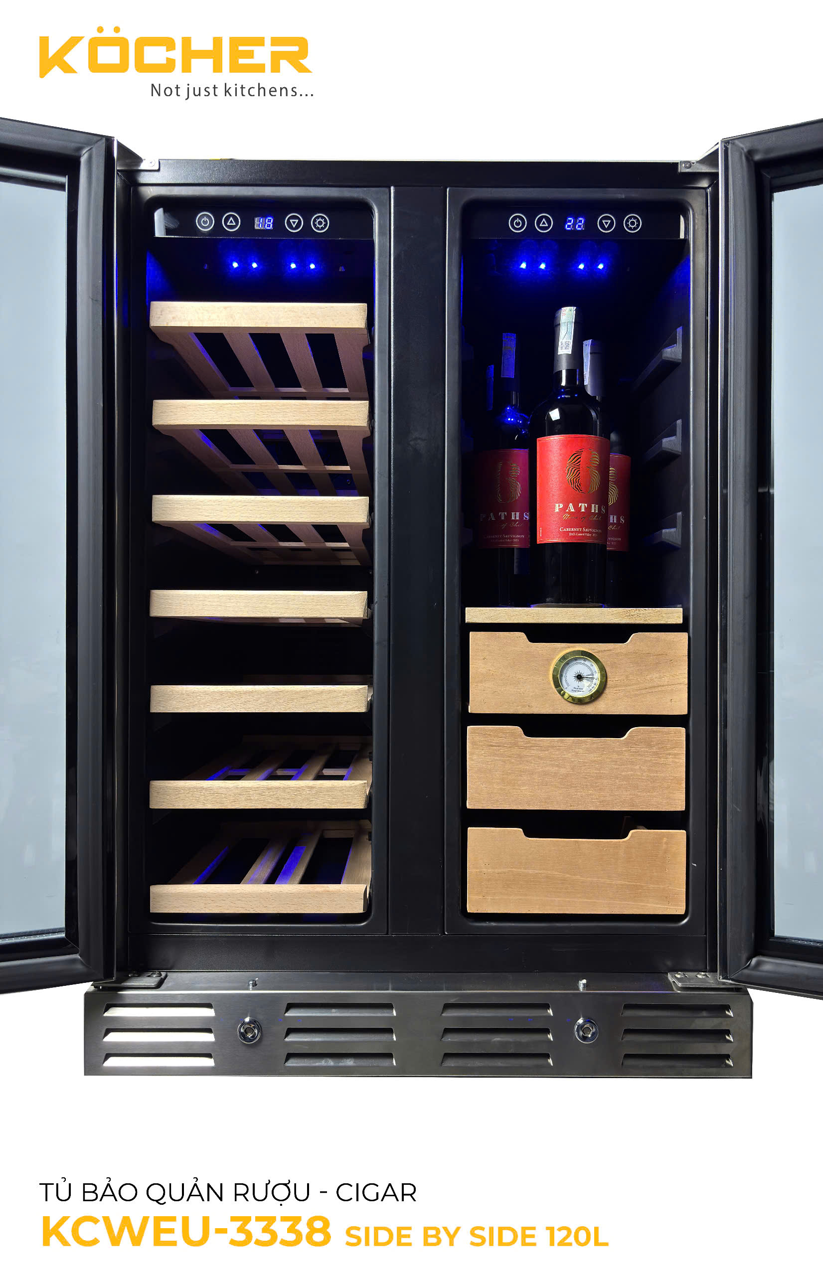 Tủ bảo quản rượu và cigar Kocher KCWEU-3338