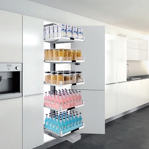 Kệ tủ đồ khô 5 tầng Inox phủ Chrome vách kính Higold 205373