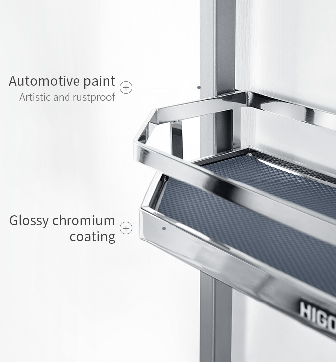 Kệ tủ đồ khô 6 tầng Inox phủ Chrome đáy đặc Higold 202263 202264