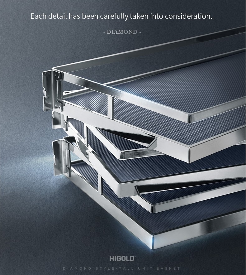 Kệ tủ đồ khô 6 tầng Inox phủ Chrome đáy đặc Higold 202263 202264