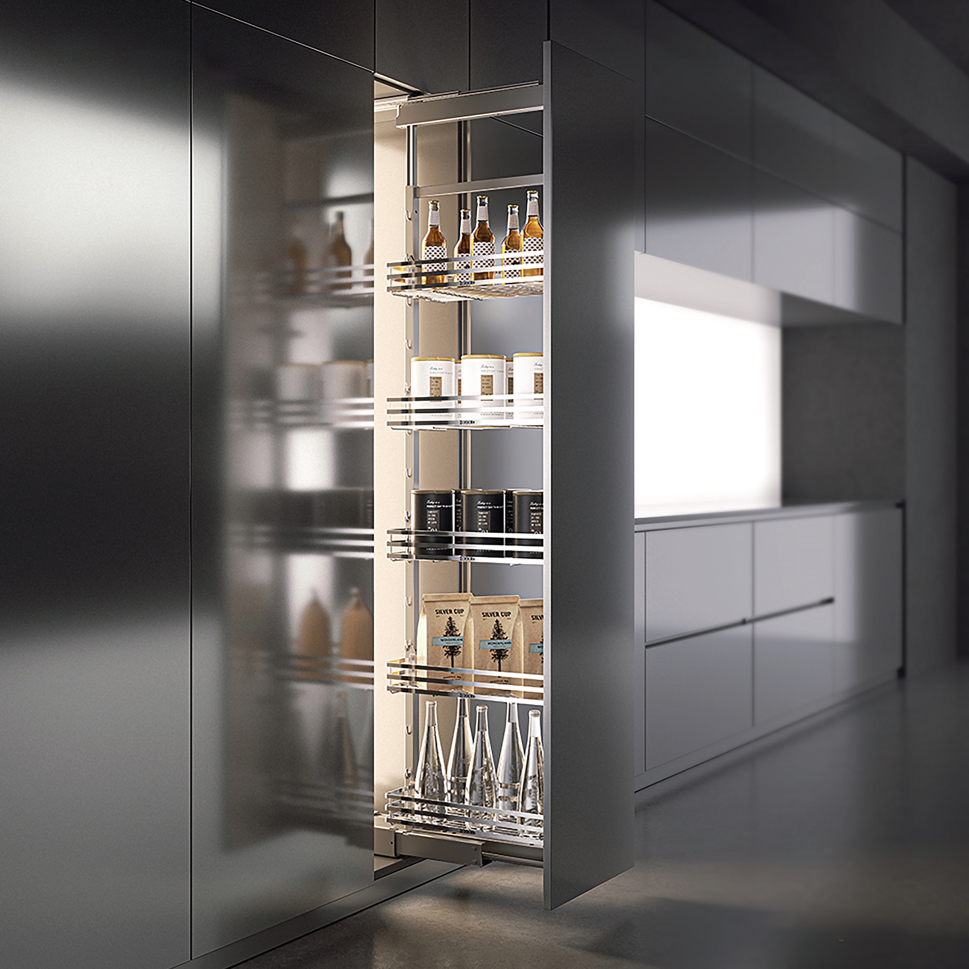 Kệ tủ đồ khô 6 tầng cánh rút Inox 304 Higold Diamon 2.0 201146