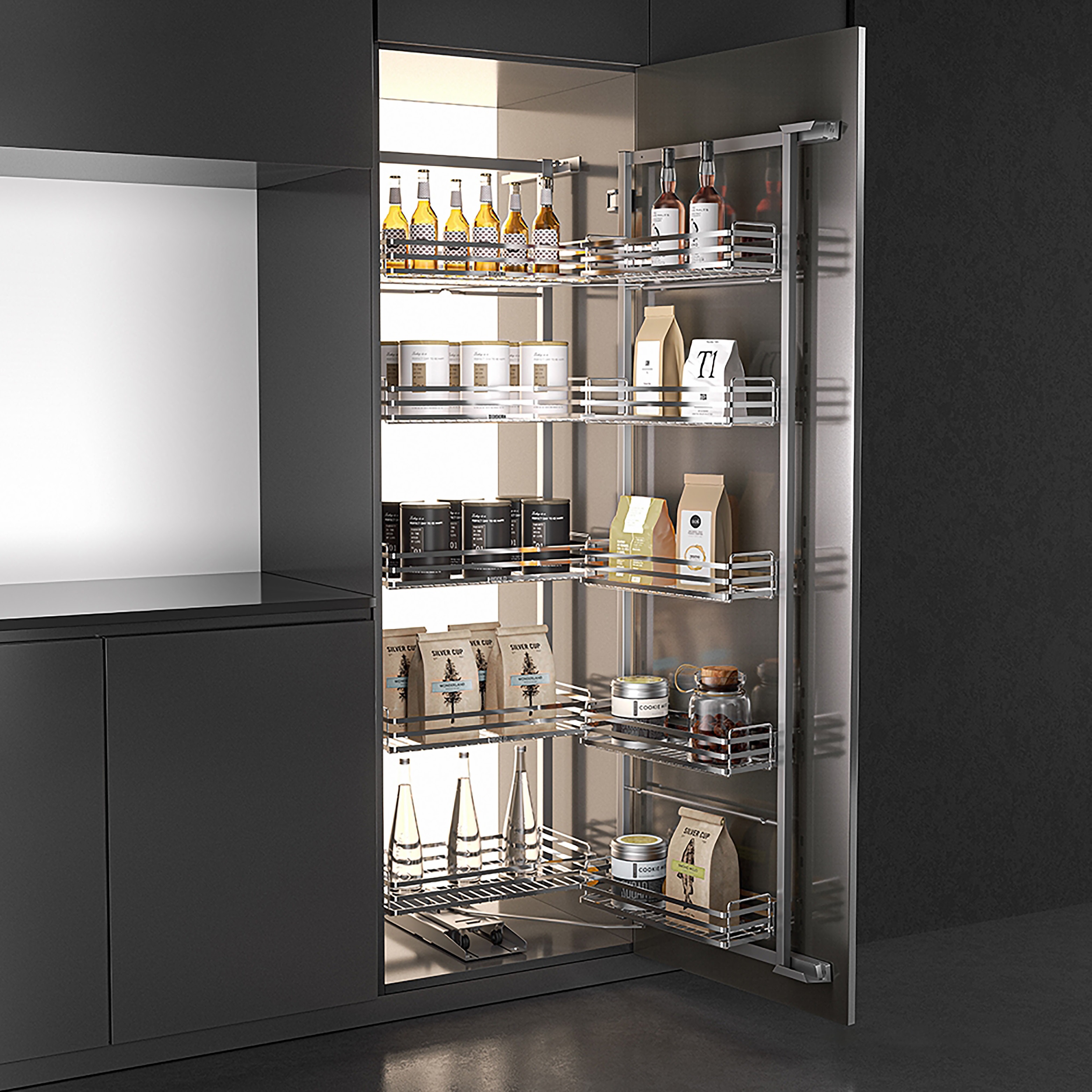 Kệ tủ đồ khô 6 tầng cánh mở Inox 304 Higold Diamon 2.0 202246 202249