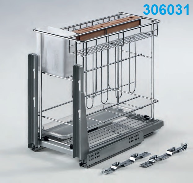 Kệ dao thớt gia vị đa năng Inox nan tròn Higold 306031 306041 306051